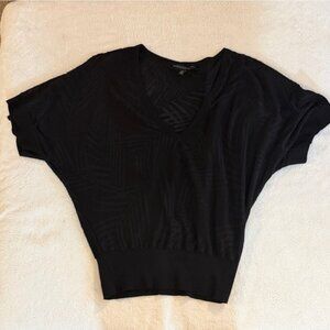 White House Black Market Black V-Neck Blouse size M-L